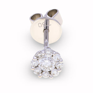 18ct White Gold Diamond Cluster Studs G777366