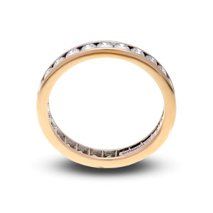 18ct Yellow gold Tiffany & Co diamond wedding band channel set full eternity ring