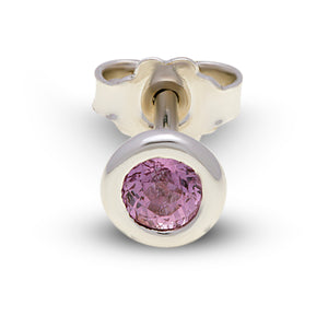 18ct White Gold Pink Sapphire Stud Earrings