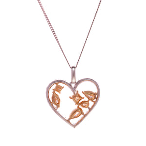 18ct White Yellow Gold Multi Colour Diamond Heart Pendant