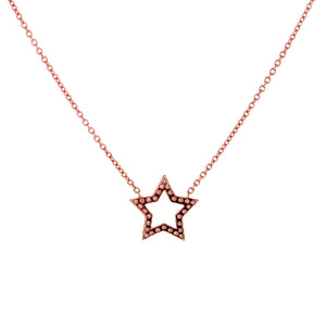 18ct Rose Gold Star Diamond Necklace