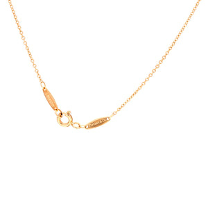 18ct Yellow gold Tiffany Open heart Elsa Peretti necklace.