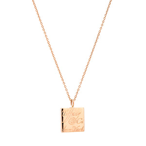 18ct Yellow gold Tiffany & Co Square notes necklace