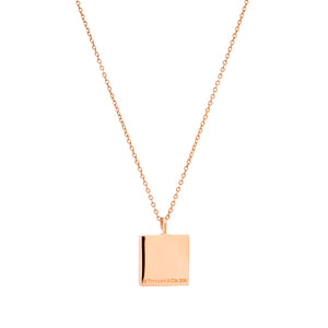 18ct Yellow gold Tiffany & Co Square notes necklace