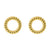 Rope Pattern Open Circle Stud Earrings with Yellow Gold Plating (E6215)