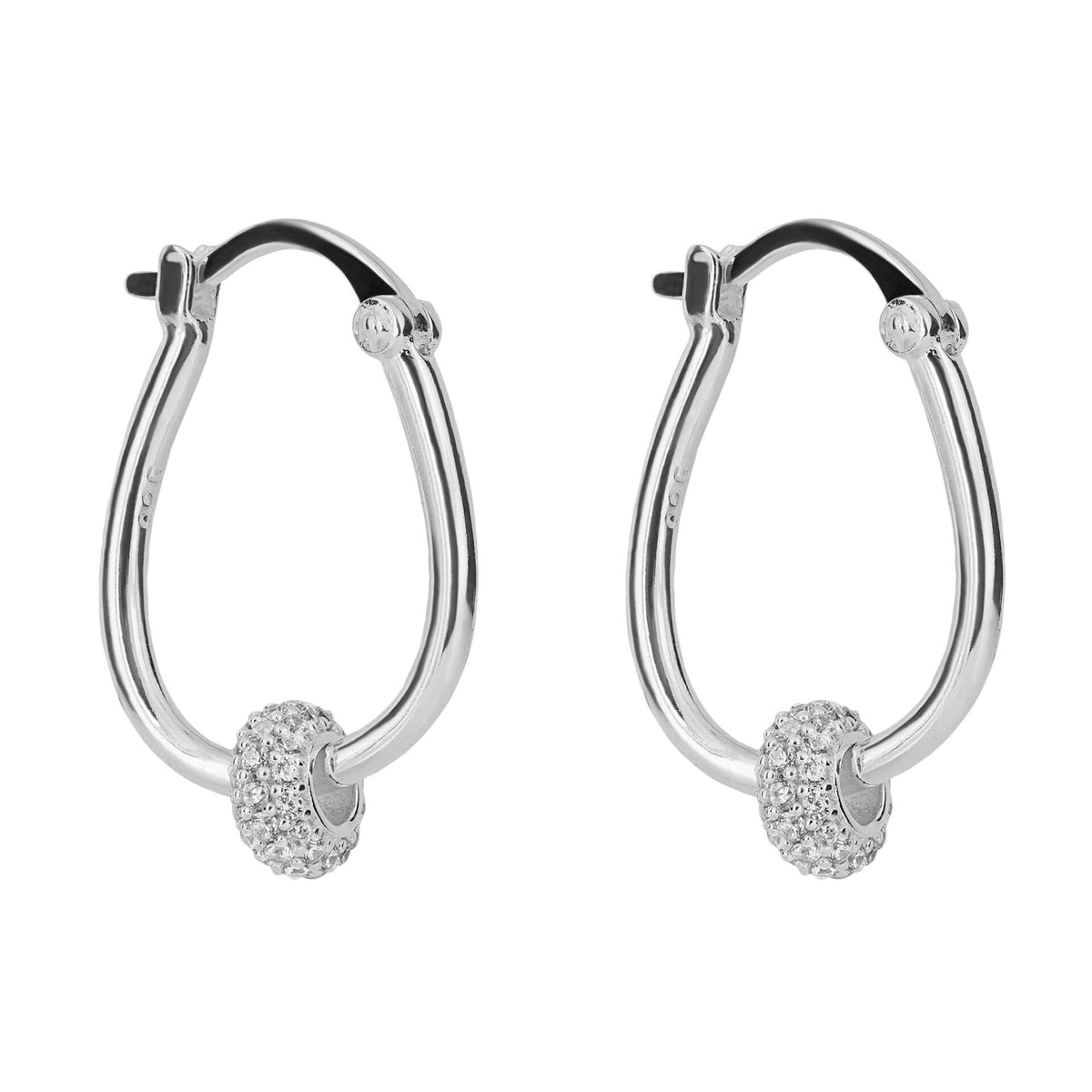 Doughnut Twist Hoop Earrings with CZ (E6219C)