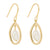 Floating Freshwater Pearl Drop Earrings with Yellow Gold Plating (E6230W)