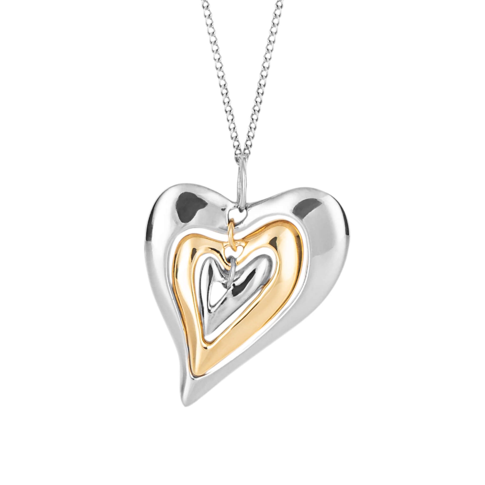 Organic Heart Pendant with Yellow Gold Plating (P5204)