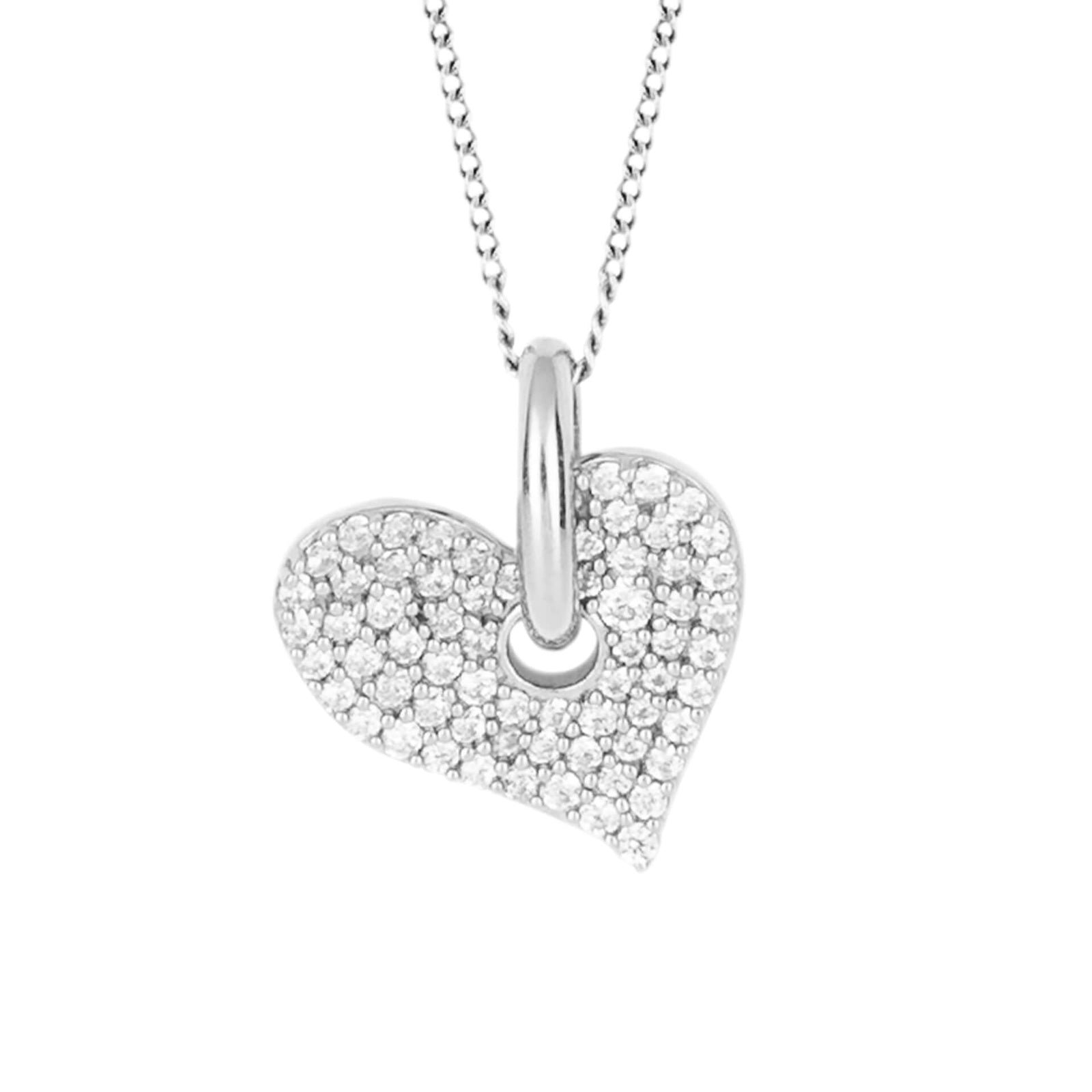 Organic Heart Pendant with Pave CZ (P5206)