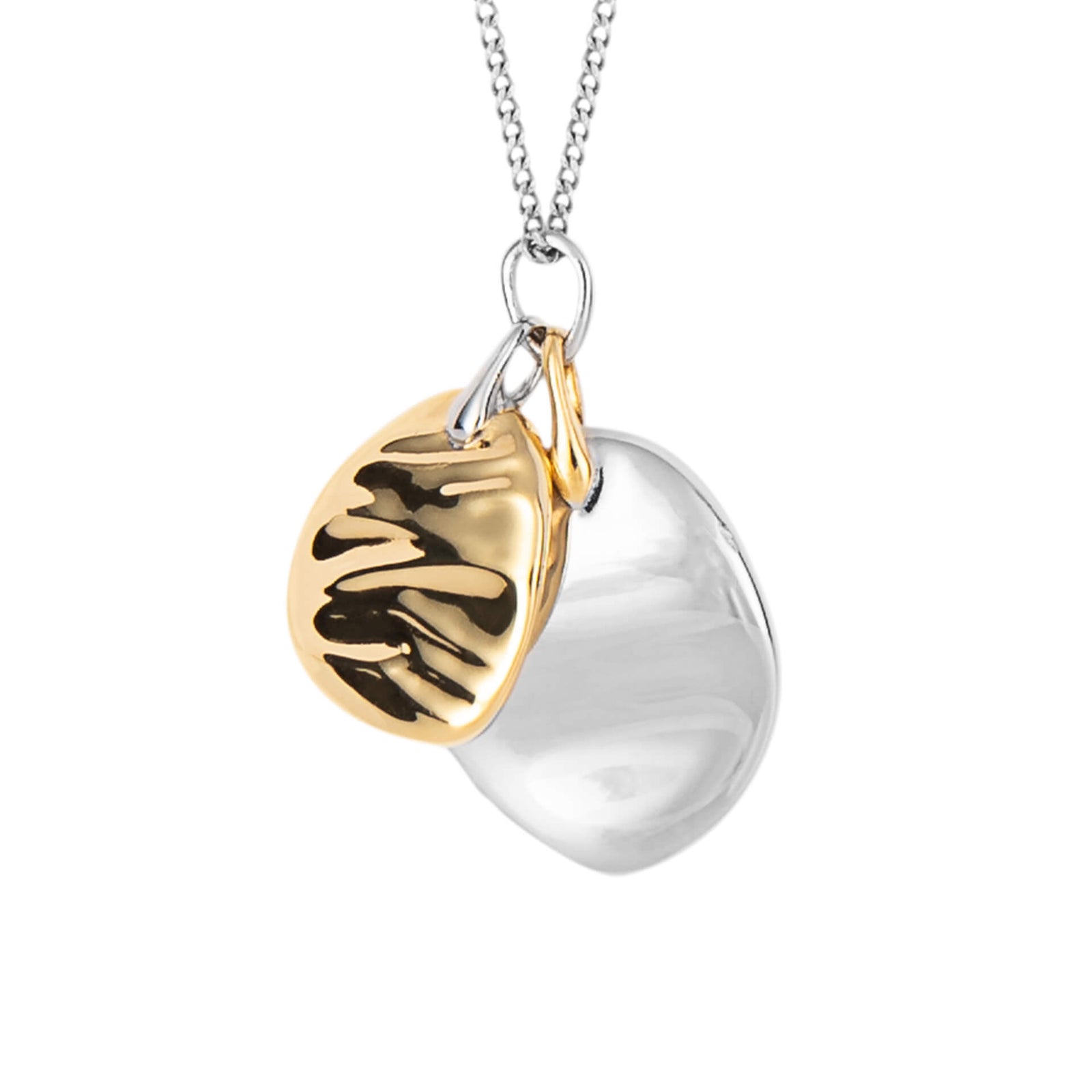 Ripple Effect and Plain Disc Pendant with Yellow Gold Plating (P5250)