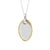 Two Tone Double Oval Disc Pendant with Yellow Gold Plating (P5257)