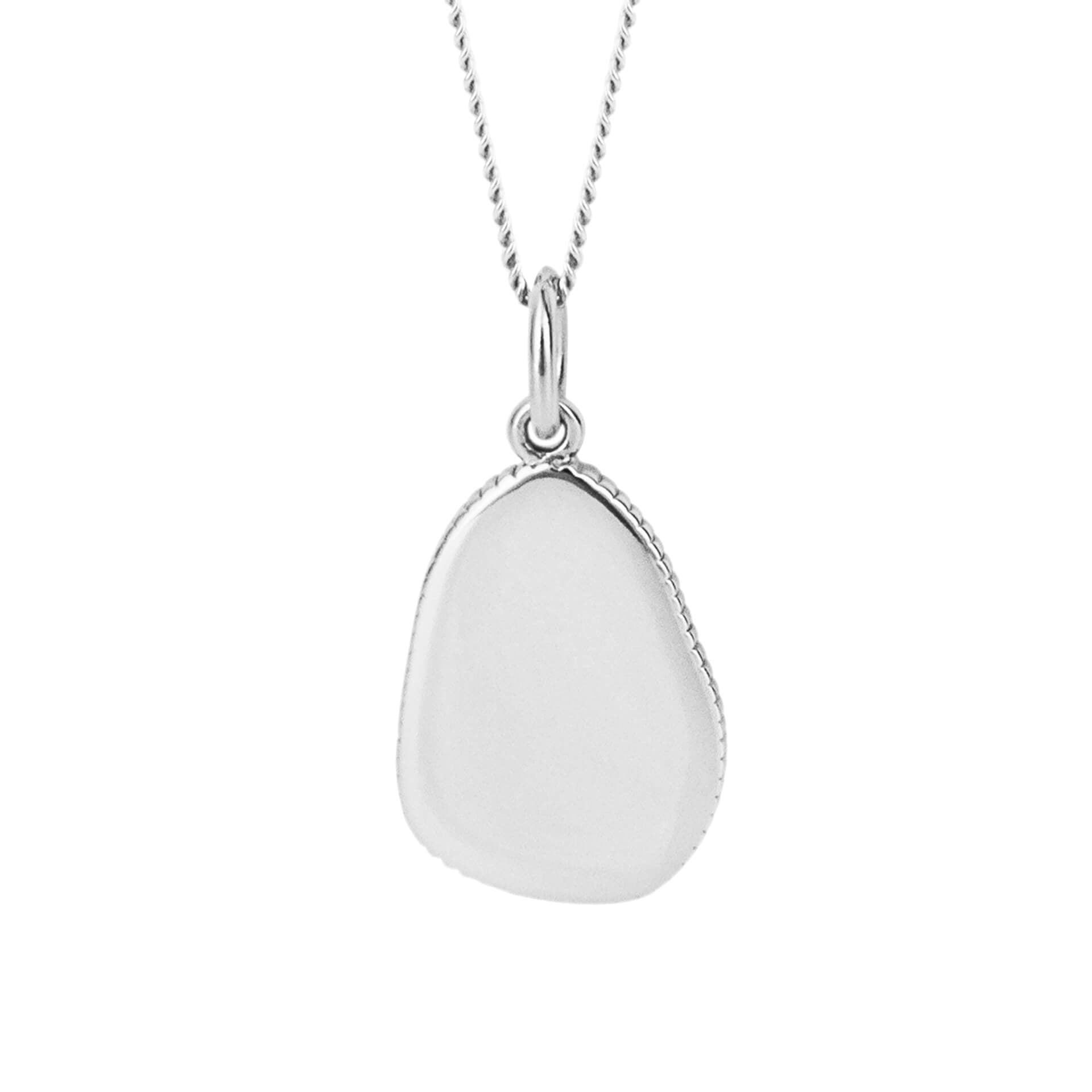 Organic Shaped Tag Pendant with Textured Edge (P5258)