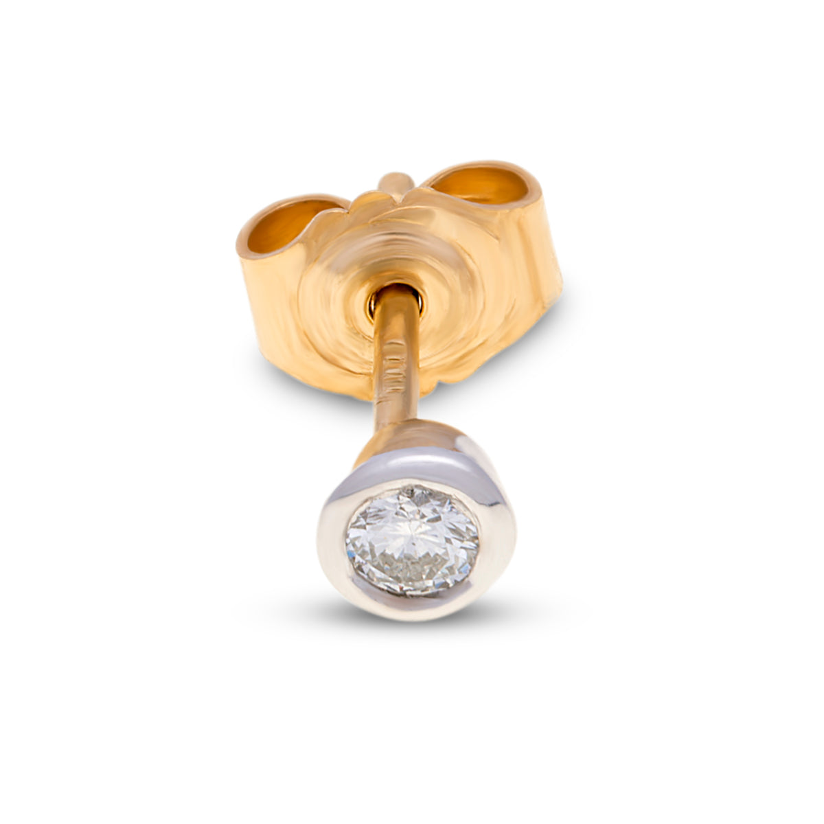 18ct White and Yellow Gold Round Diamond Studs G777351