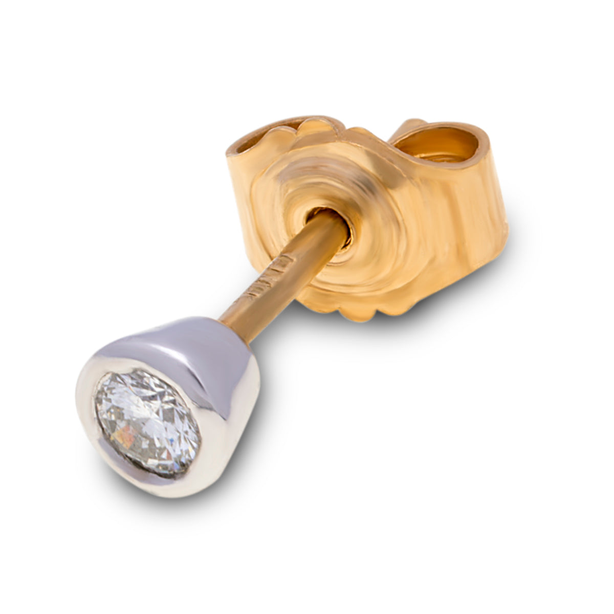 18ct White and Yellow Gold Round Diamond Studs G777351