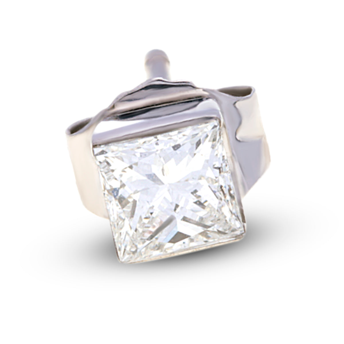 18ct White Gold Square Diamond Studs G777360