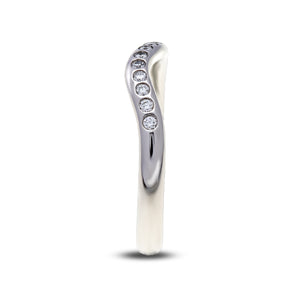 Platinum Tiffany & Co Elsa Peretti curved diamond band ring