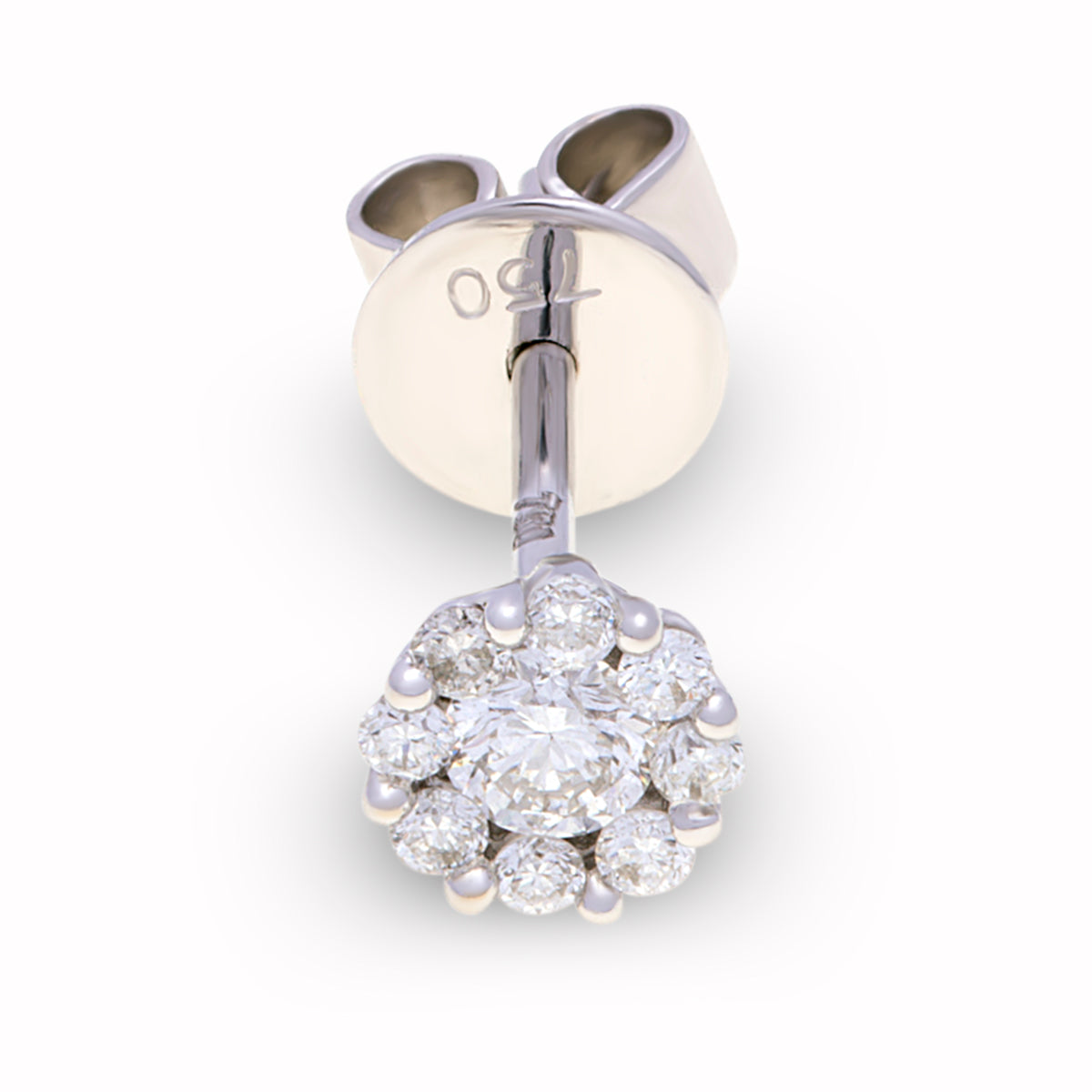 18ct White Gold Diamond Cluster Studs G777366