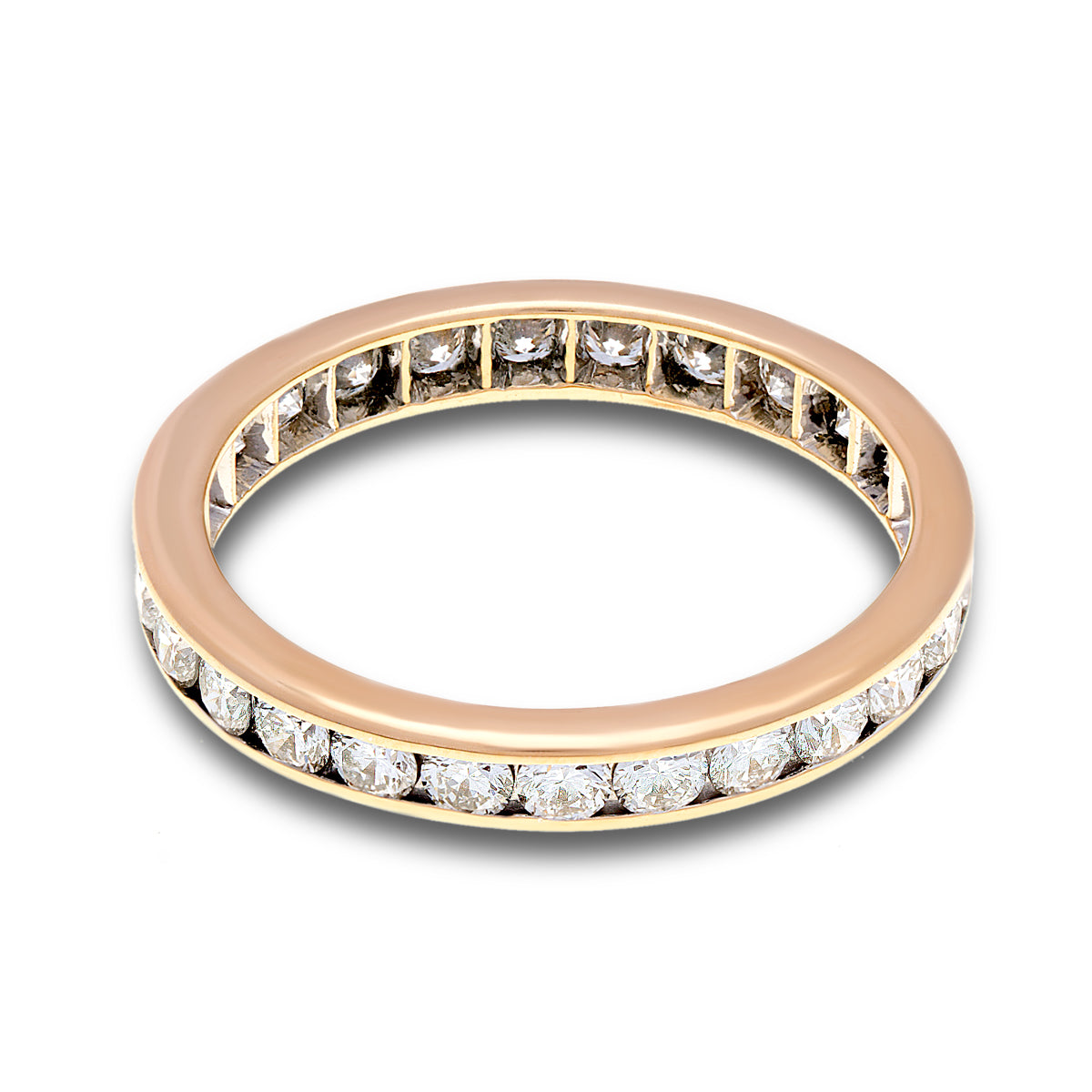 18ct Yellow gold Tiffany & Co diamond wedding band channel set full eternity ring