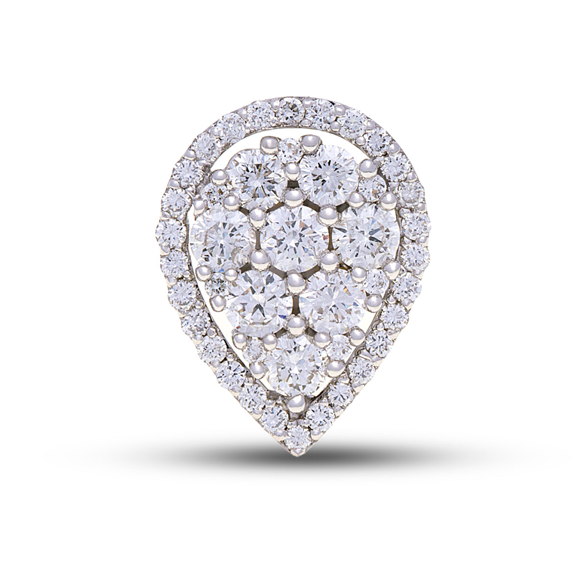 18ct White Gold Diamond Cluster Studs G777373