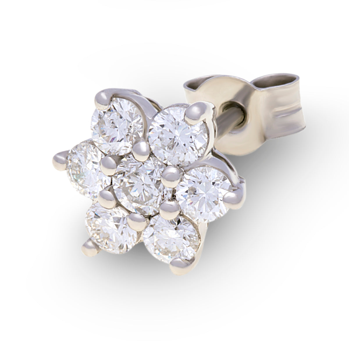 Platinum Round Diamond Cluster Studs G777374