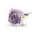 9ct White Gold Amethyst Diamond Stud Earrings