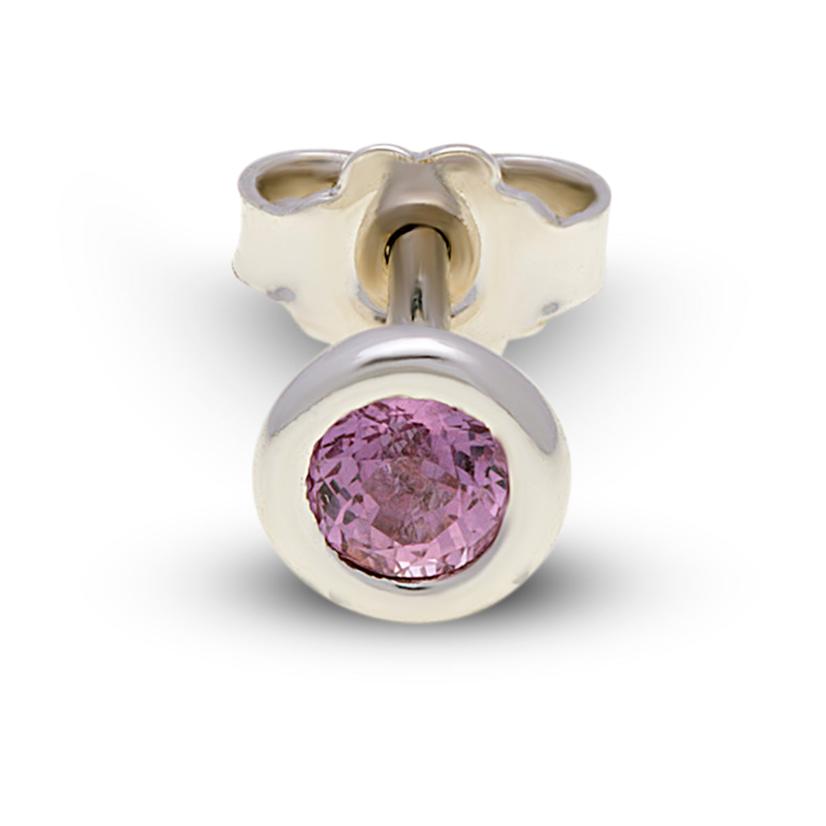 18ct White Gold Pink Sapphire Stud Earrings