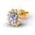 18ct Yellow Gold Tanzanite Diamond Cluster Stud Earrings