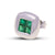 18ct White Gold Emerald Stud Earrings