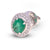 18ct White Gold Emerald Diamond Stud Earrings