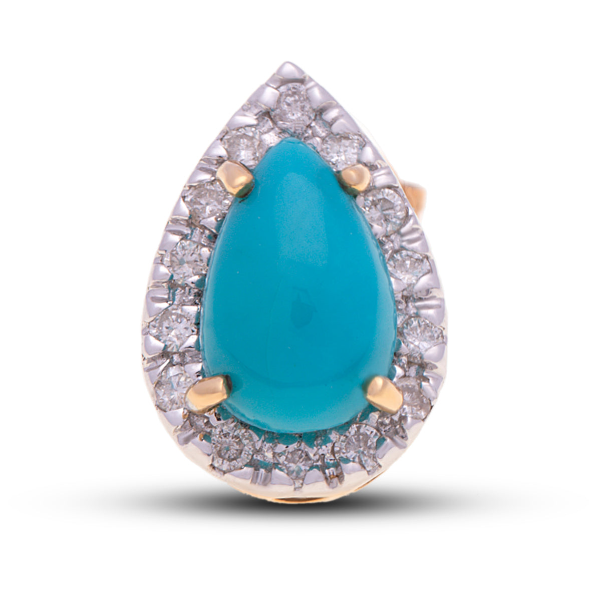 18ct Yellow Gold Turquoise Diamond Earrings