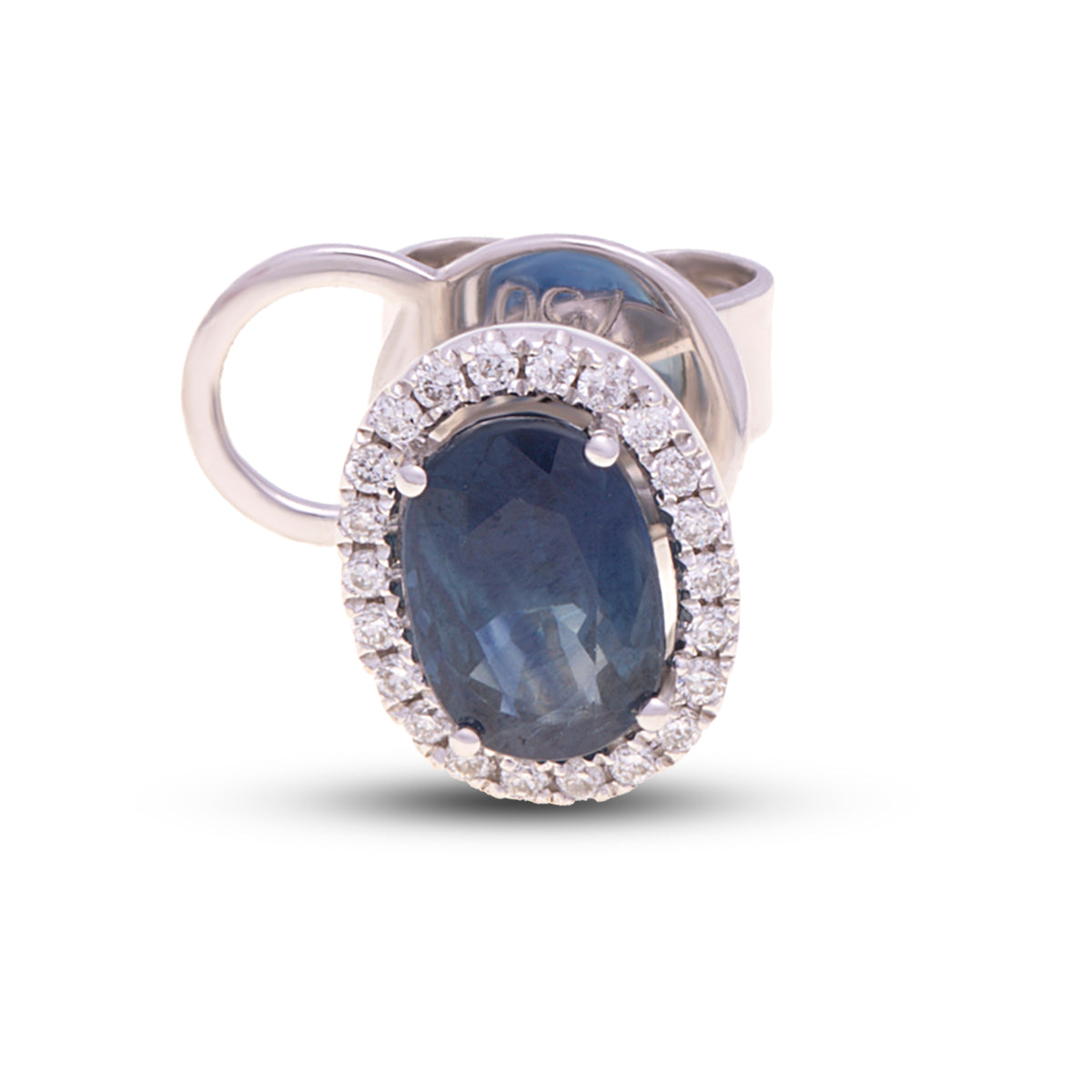 18ct White Gold Sapphire Diamond Stud Earrings