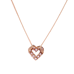 18ct White and Yellow Gold Heart Diamond Pendant