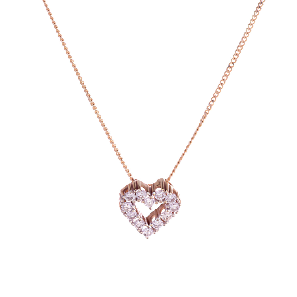18ct White and Yellow Gold Heart Diamond Pendant