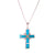 18ct White Gold Turquoise Diamond Cross Pendant