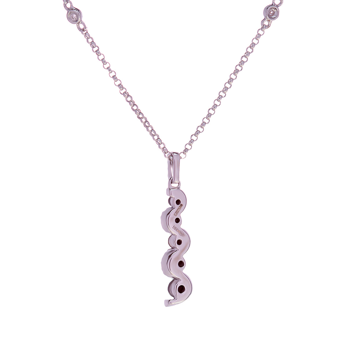 18ct White Gold Black White Diamond Necklace