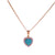 18ct Yellow Gold Turquoise Diamond Heart Pendant