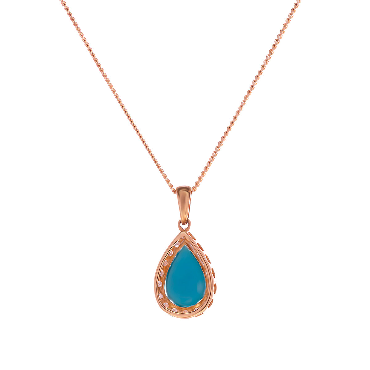 18ct Yellow Gold Turquoise Diamond Pendant