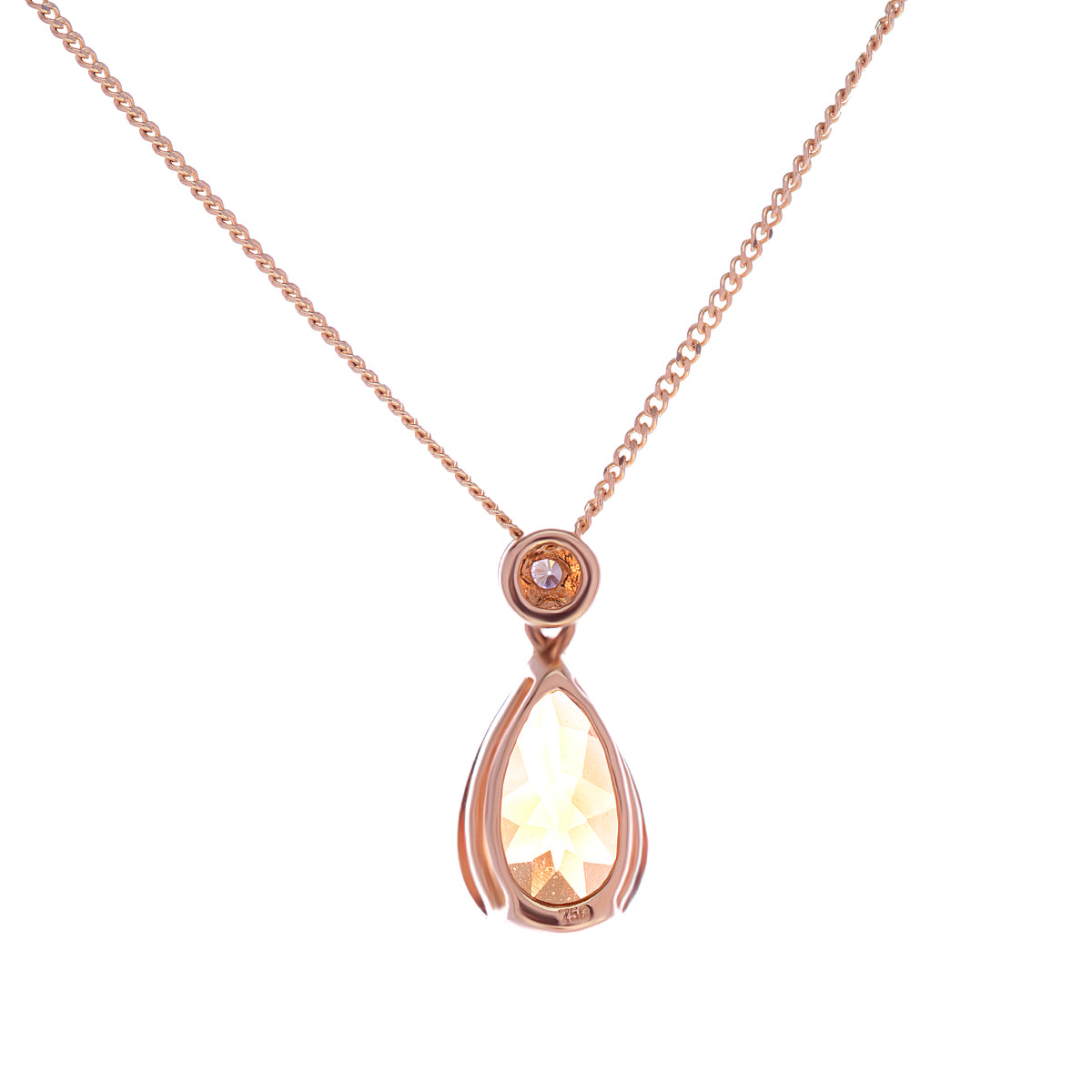 18ct Yellow Gold Citrine Diamond Pendant