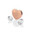 April - Rose Gold Plated Sterling Silver Heart with White Topaz Cabochons