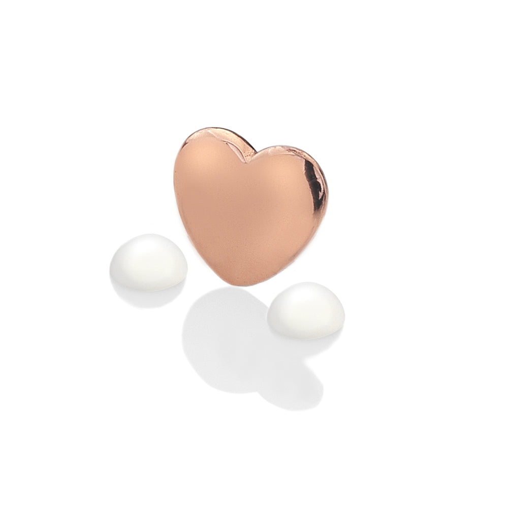 June - Rose Gold Plated Sterling Silver Herat with Moonstone Cabochons