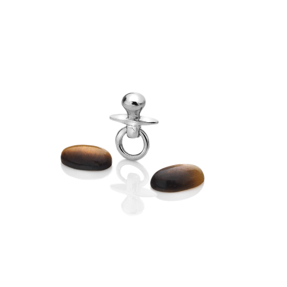 Sterling Silver Dummy with Tigers Eyes Cabochons