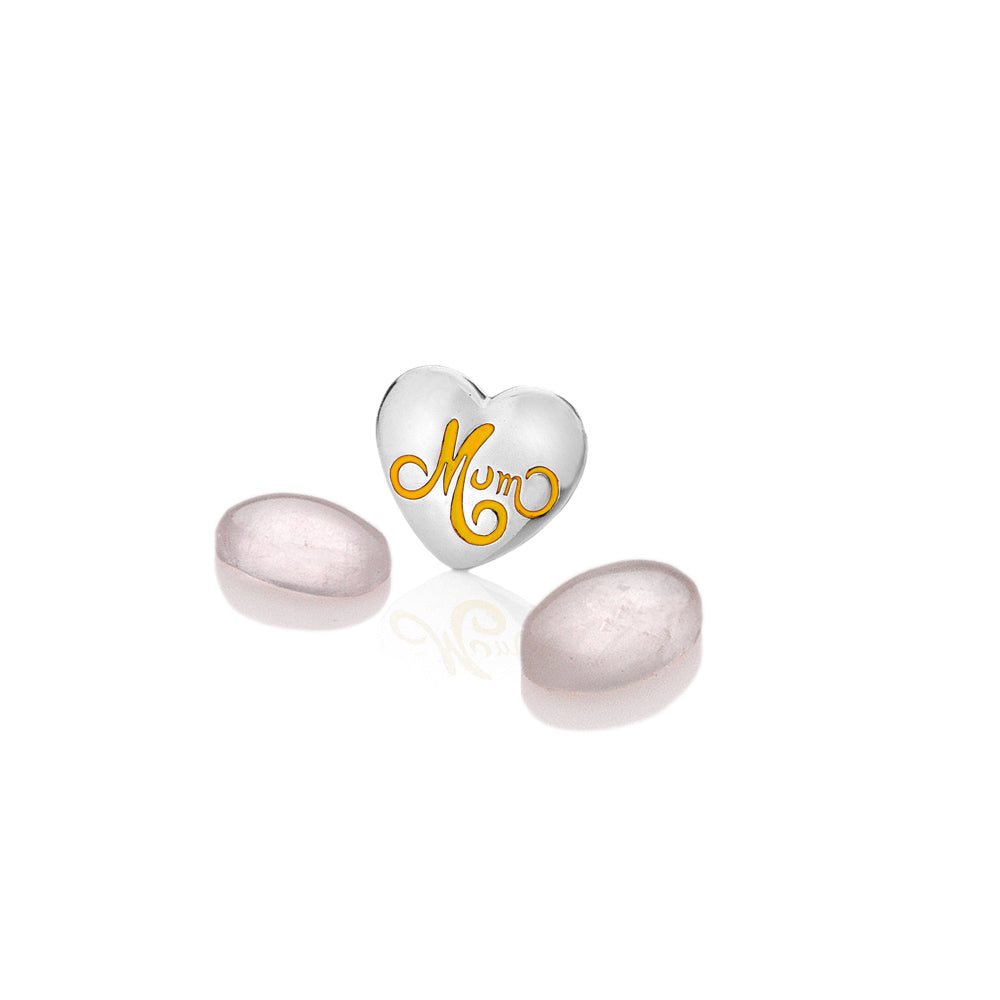 Sterling Silver Mum with Rose Quartz Cabochons