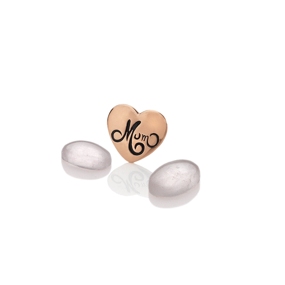 Rose Gold Plated Sterling Silver Mum with Rose Quartz Cabochons