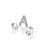 Sterling Silver Letter A with White Topaz Cabochons