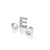 Sterling Silver Letter E with White Topaz Cabochons