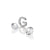 Sterling Silver Letter 'G' with White Topaz Cabochons