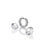 Sterling Silver Letter 'O' with White Topaz Cabochons