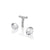 Sterling Silver Letter 'T' with White Topaz Cabochons