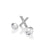Sterling Silver Letter 'X' with White Topaz Cabochons