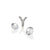 Sterling Silver Letter 'Y' with White Topaz Cabochons